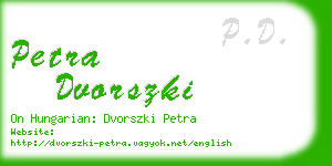 petra dvorszki business card